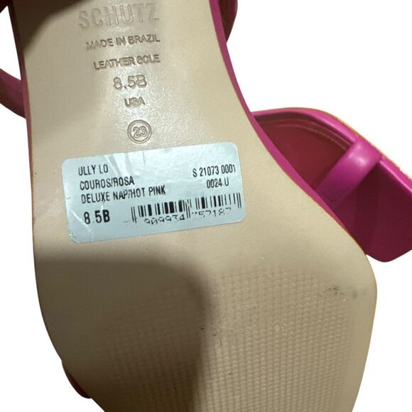 REVOLVE SCHUTZ ULLY Block Heel Sandal in Hot Pink NWOT - Picture 10 of 11